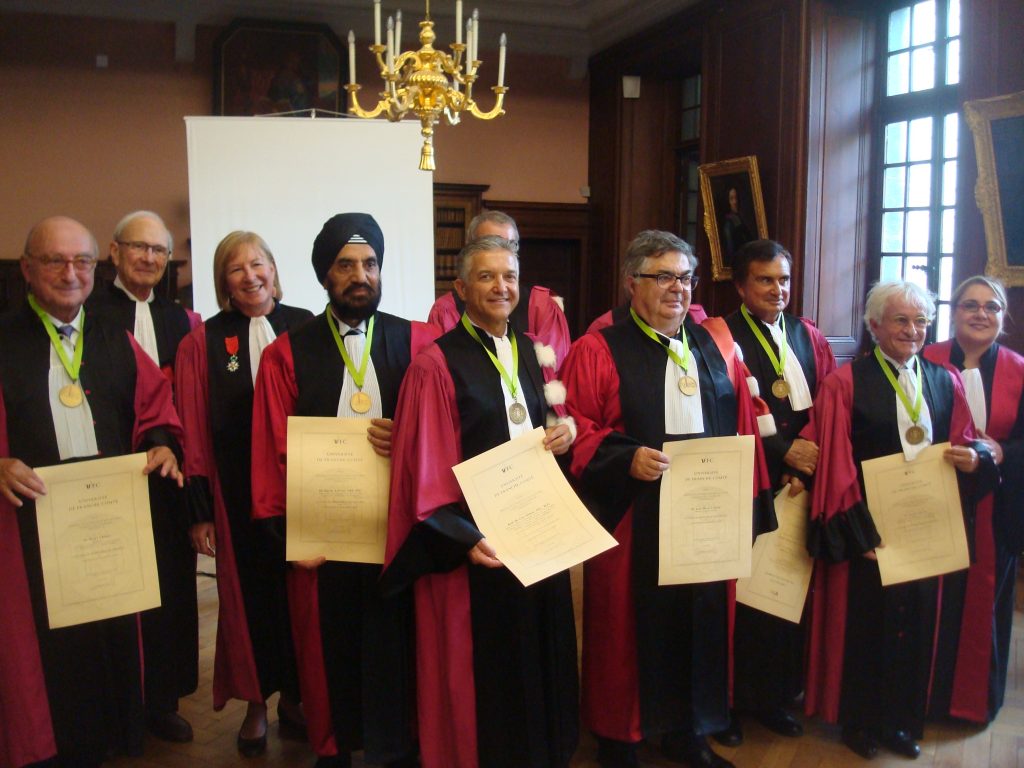 Graduation as Professeur Honoraire de l’ Université de Franche-Comté, Faculté de Médecine et de Pharmacie, Besancon 2014 (France).